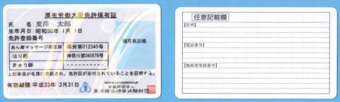 厚生労働大臣免許保有証